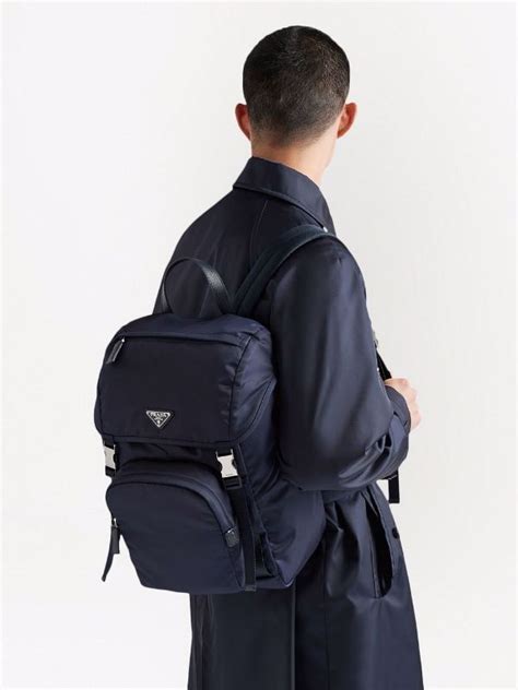 prada logo patch backpack|prada re nylon backpack.